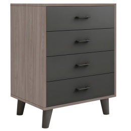Συρταριέρα Eliot Ε7370,1 60x40x80cm Anthracite-Walnut