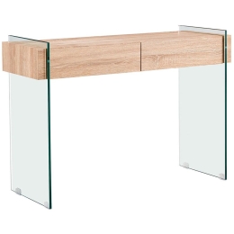 Κονσόλα Wood-Διάφανη Glasser ΕΜ841,1 110x40x76cm Natural