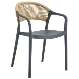 Πολυθρόνα Στοιβαζόμενη Donna Ε3150,4 57x55x79cm Anthracite-Natural