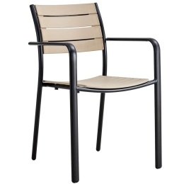 Πολυθρόνα Στοιβαζόμενη Saga Ε6710,1 56x57x84cm Black-Beige