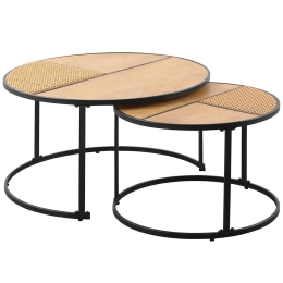 Τραπεζάκια Σετ 2Τμχ Pablo ΕΜ9617,S 60x41/80x45cm Natural-Black