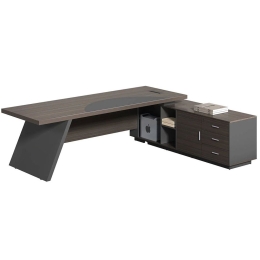 Γραφείο Master Δεξιά Γωνία ΕΟ925,R 180x90x75/180x50x62cm Anthracite-Walnut