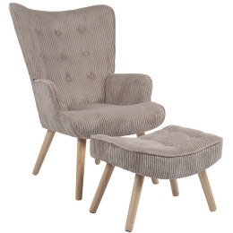Πολυθρόνα & Σκαμπό Σετ Alma Ε7141,22 69x76x97cm/52x38x35cm Cappucino-Beige