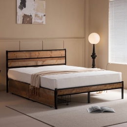 Κρεβάτι Διπλό Pallet (Για Στρώμα 160x200cm) Ε8431,1 162x207x95cm Black-Walnut Διπλό