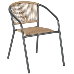 Πολυθρόνα Στοιβαζόμενη Patty Ε2391,1 54x69x73cm Anthracite-Natural