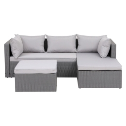 Καναπές με Σκαμπό Corner Ε6628,1 Grey Τριθέσιος
