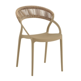 Πολυθρόνα Στοιβαζόμενη Dora Ε3151,3 60x53x80cm Beige-Sand