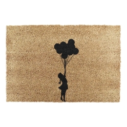 Πατάκι Εισόδου Flying Ballon Girl -AMIMG-FLYAWAY 60x40cm Natural-Black Artsy Mats 60X40