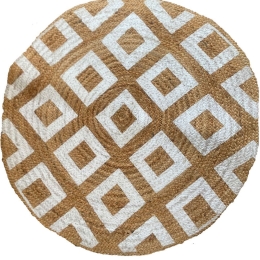 Χαλί Γιούτας Με Σχέδιο 00.02.23534 Natural-White Round 120X120cm Round