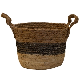 Καλάθι 00.06.61129 Φ22x16cm Ψάθινο Natural-Multi Ψάθα