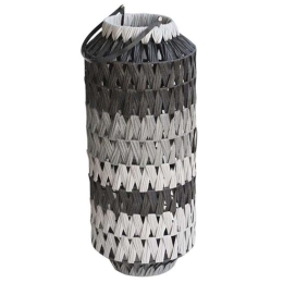 Φανάρι 00.06.61348 Φ25x59,5cm Black-Grey Rattan,Γυαλί