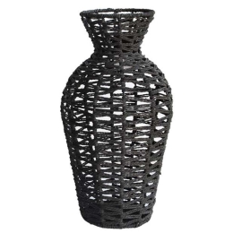 Βάζο 00.06.61352 Φ20x39cm Raffia Black Raffia