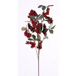 Κλαδί Berries Mε Φύλλα 00.11.14435 88cm Green-Red