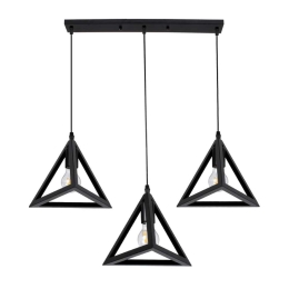 Φωτιστικό Οροφής Triangle 00621 E27 70x22x130cm Black GloboStar