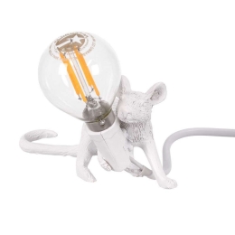 Φωτιστικό Επιτραπέζιο Mouse 00676 1xE12 13x4x7cm White GloboStar