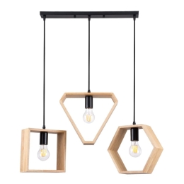 Φωτιστικό Οροφής Elise 00682 E27 76x8x130cm Natural-Black GloboStar