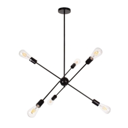 Φωτιστικό Οροφής Zane 00784 6xE27 Φ70x100cm Black GloboStar