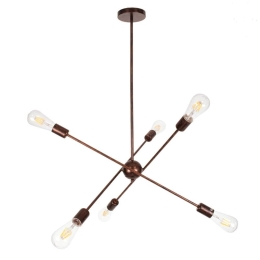 Φωτιστικό Οροφής Zane 00785 6xE27 Φ70x100cm Bronze GloboStar