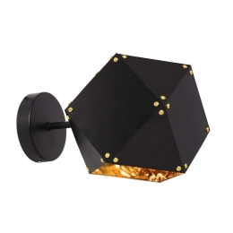 Φωτιστικό Τοίχου - Απλίκα Welles 00794 1xE14 17x28x17cm Black-Gold GloboStar