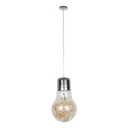 Φωτιστικό Οροφής Lamp 00808 1xΕ27  Φ30x52cm Silver-Clear Gold GloboStar