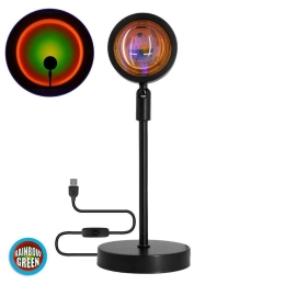 Φωτιστικό Επιτραπέζιο Rainbow 00816  Led 12W Με Projector Lens Εφέ Black-Green-Red GloboStar