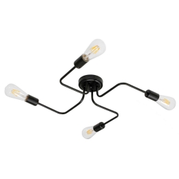 Φωτιστικό Οροφής Liberta 00838 4xE27 44,5x44,5x12cm Black GloboStar