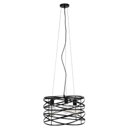 Φωτιστικό Οροφής Token 00855 3xΕ27 Με Πλέγμα Φ43x29cm Black GloboStar