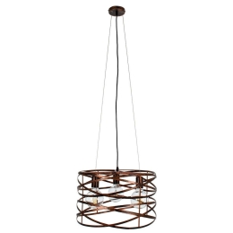 Φωτιστικό Οροφής Token 00856 3xΕ27 Με Πλέγμα Φ43x29cm Rust GloboStar