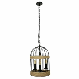 Φωτιστικό Οροφής Merlin 00865 3xΕ14 Φ27x44cm Black-Beige GloboStar
