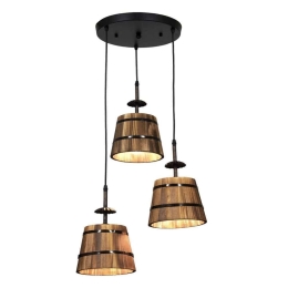 Φωτιστικό Οροφής Cebu 00888 3xΕ27 Φ40x210cm Black-Brown GloboStar