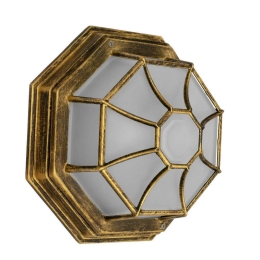 Φωτιστικό Οροφής - Πλαφονιέρα Ruby 00914 1xE27 27x27x12cm Gold-Bronze GloboStar