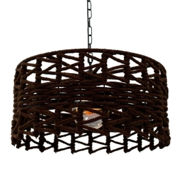 Φωτιστικό Οροφής Vera 00920 1xΕ27 Με Πλέγμα Φ50x30cm Dark Brown GloboStar