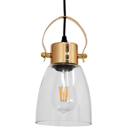 Φωτιστικό Οροφής Javer 00934 1xΕ27 Φ14x27cm Clear-Gold GloboStar
