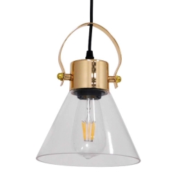 Φωτιστικό Οροφής Javer 00935 1xΕ27 Φ19x25cm Clear-Gold GloboStar