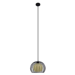 Φωτιστικό Οροφής Carter 00960 1xΕ27 Με Πλέγμα Φ28x23cm Ecru-Black GloboStar