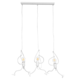 Φωτιστικό Οροφής - Ράγα Little Man 00981 3xΕ27 70x10x105cm White GloboStar