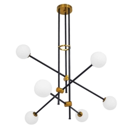 Φωτιστικό Οροφής Velvet 0994 6xG9 Φ80x85cm Black-Gold GloboStar