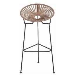 Σκαμπό Μπαρ Acapulco/S 01-00-1255 51x51x97cm Black-Beige