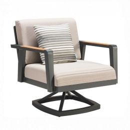 Πολυθρόνα Emoti/L1 01-00-1773 Περιστρεφόμενη 76x77,5x76cm Taupe-Black