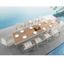 Τραπεζαρία Κήπου Nofi 2.0 01-00-2069 (Σετ 11Τμχ) Beige-Oak 10 Θέσεων
