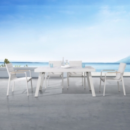 Τραπεζαρία Κήπου Nofi 2.0 01-00-2080 (Σετ 7Τμχ) Grey-Beige 6 Θέσεων