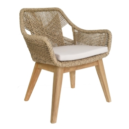 Πολυθρόνα Barbara/Rattan 01-00-2308 64x62x77cm Natural