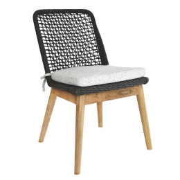 Καρέκλα Sofia/Rope 01-00-2309 Με Μαξιλάρι 63x58x84cm Black-Oak