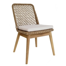 Καρέκλα Sofia/Rattan 01-00-2310 Με Μαξιλάρι 63x58x84cm Oak-Ecru