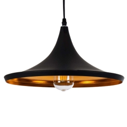 Φωτιστικό Οροφής Shangai 01025-B Φ37x17cm 1xE27 Black Globostar