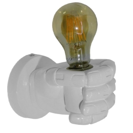 Φωτιστικό Τοίχου-Απλίκα Fist White 01137 GloboStar Γύψος