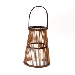 Φανάρι Κωνικό 012.862233152 12x27cm Brown Ξύλο