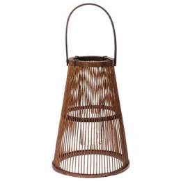 Φανάρι Κωνικό 012.862233153 14x35cm Brown Ξύλο