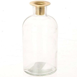 Κηροπήγιο - Βάζο 012.862296015 8,5x16,5cm Clear-Gold Γυαλί