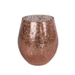 Κηροπήγιο Γυάλινο 013.788361 15x18cm Rose Gold